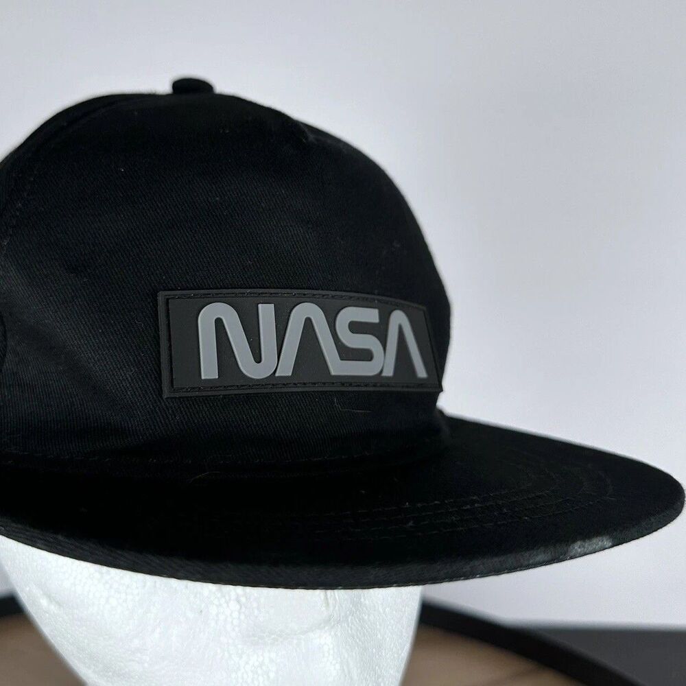 4/$20 NASA Boys Girls Youth Unisex Baseball Flat Bill Moon Bill Adjustable Black